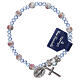 Elastisches Armband mit Perlen von 6 mm aus Keramik und Perlen von 3 x 4 mm aus Kristall (sortierte Farben) s1