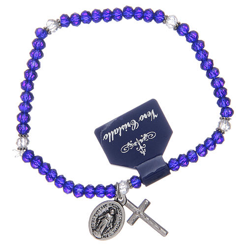 Rosary bracelet with crystal grains assorted colours 3