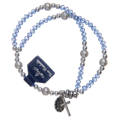 Bracelet avec grains en cristal bleu clair 2