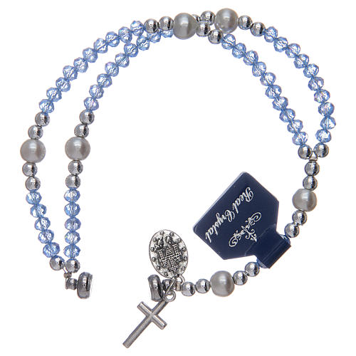 Bracelet with light blue crystal grains 3