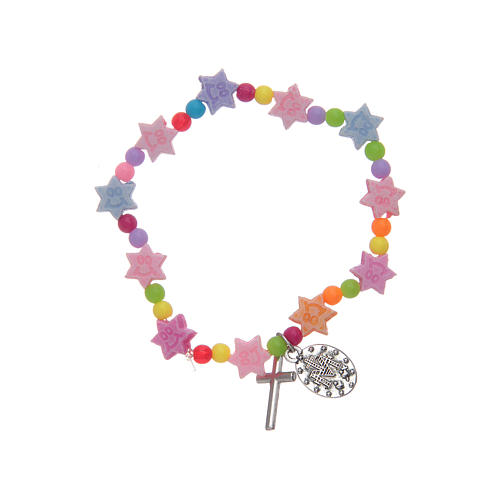 Bracelet with star shaped multicoloured grains 2