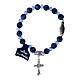 Rosary bracelet with glass and crystal grains and Miraculous medalet assorted colours s4