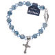 Rosary bracelet with glass and crystal grains and Miraculous medalet assorted colours s3