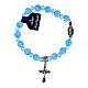 Rosary bracelet with glass and crystal grains and Miraculous medalet assorted colours s1