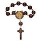 Wooden dozen rosary bracelet with S. Benedict medalet s1