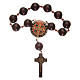 Wooden dozen rosary bracelet with S. Benedict medalet s2