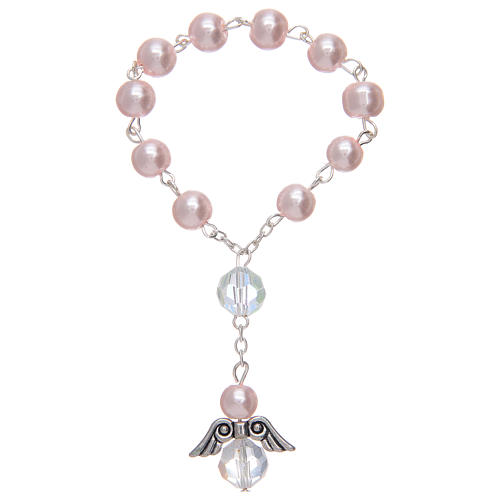 Dozen bracelet with grains made in pearl imitation and pendant, assorted colours 2