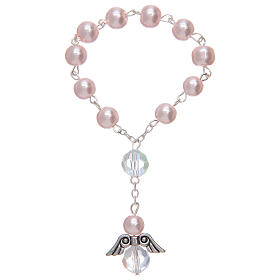 Dozen bracelet with grains made in pearl imitation and pendant, assorted colours