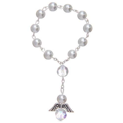 Dozen bracelet with grains made in pearl imitation and pendant, assorted colours 1