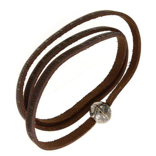 STOCK Leather bracelet with Our Father incision for men 1
