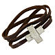STOCK Leather bracelet with Hail Mary incision and cross s1