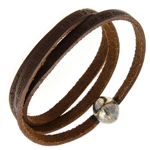STOCK Bracelet with leather incision Our Father 1