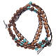 Rosary bracelet 3 turns in wood and turquoise stone s2