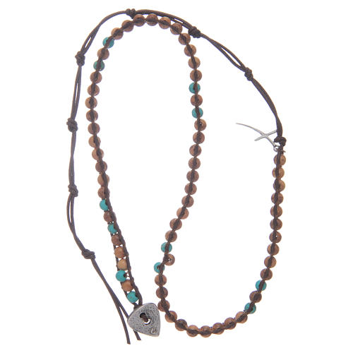 Dozen rosary bracelet 3 turns in olive wood grains sized 6 mm 3