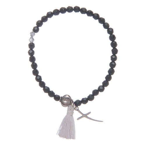 Elastic bracelet with onyx grains 1