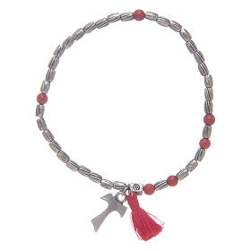 Pulseiras Dezenas: Pulseira elástica com contas em metal e tau