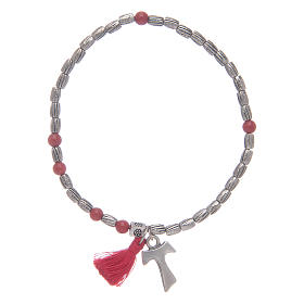 Pulseiras Dezenas: Pulseira elástica com contas em metal e tau