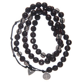Dozen rosary bracelet with rosewood grains 8 mm Saint Benedict