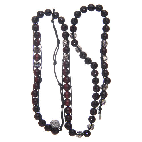 Dozen rosary bracelet with rosewood grains 8 mm Saint Benedict 4