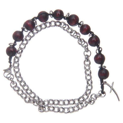 Dozen rosary bracelet with rosewood grains 1