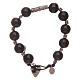 Dozen rosary bracelet with black wooden grains and Miraculous medalet s2