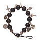 Dozen rosary bracelet with black wooden grains and pendants s2