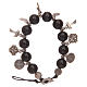 Dozen rosary bracelet with black wooden grains and pendants s1
