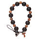 Pulsera decenario madera negra cruz tau madera de olivo s2