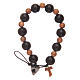 Dozen rosary bracelet black with olive wood Tau cross s2