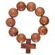 Rosary bracelet, elastic, with grains in olive wood and cross s2