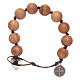 Dozen rosary bracelet with wooden grains and a Saint Benedict medalet s2