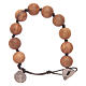 Dozen rosary bracelet with wooden grains and a Saint Benedict medalet s1