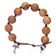 Dozen rosary bracelet with wooden grains and tau pendant s2
