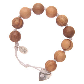 Bracciale decina grani in legno e Miracolosa