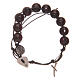 Dozen rosary bracelet with rosewood grains and Saint Benedict medalet s1