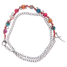 Dozen bracelet with multicoloured grains in agate stone