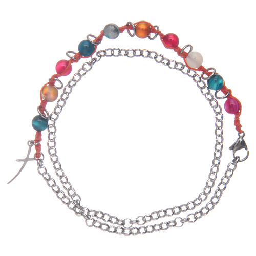 Dozen bracelet with multicoloured grains in agate stone 2