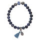 Bracciale elastico con grani in sodalite 8 mm blu s1