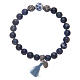 Bracciale elastico con grani in sodalite 8 mm blu s2