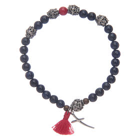 Pulseiras Variadas: Pulseira elástica com contas em sodalita 6 mm azul