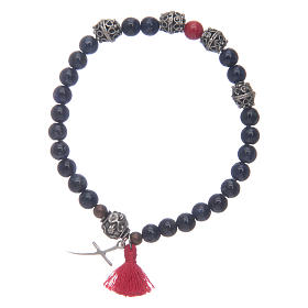 Pulseiras Variadas: Pulseira elástica com contas em sodalita 6 mm azul