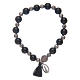 Bracelet with onyx grains 8 mm and Madonna of Loreto medal s2