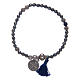 Bracelet with multifaceted hematite grains and Saint Benedict medal s2