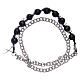 Bracciale decina grani onice 8 mm e croce s1