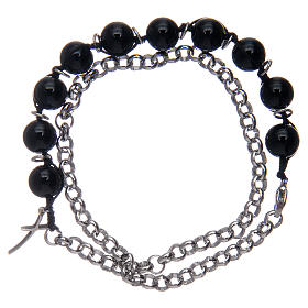Dozen bracelet with black onyx grains and cross