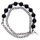 Bracciale decina con grani in onice nera e croce s1