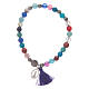 Bracelet with Madonna of Loreto medal and multicoloured grains s2