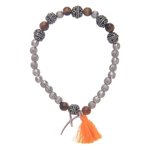 Bracelet with cross and tiger eye grains 2