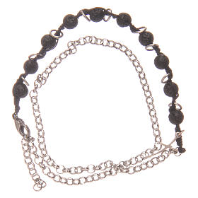 Dozen rosary bracelet with lava stone grains and cross