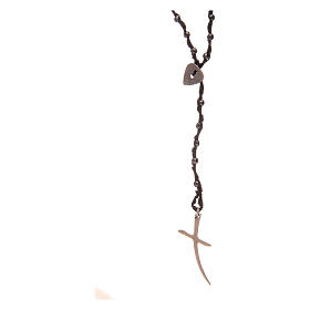 Rosario colora con grani in ematite e croce